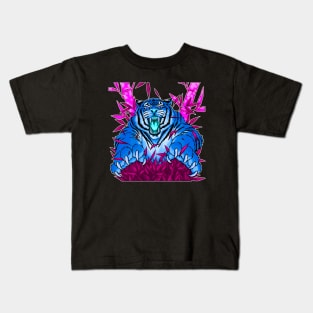 Blue Wild Tiger Kids T-Shirt